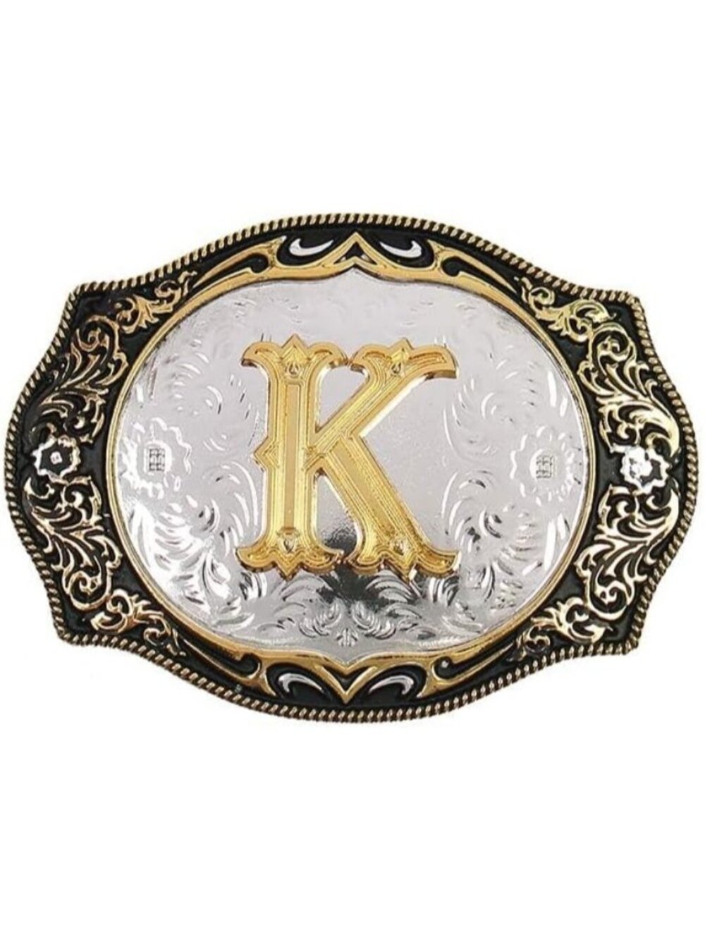 unisex K Imported Cowboy Rodeo Gold Initial Letter Belt Buckle